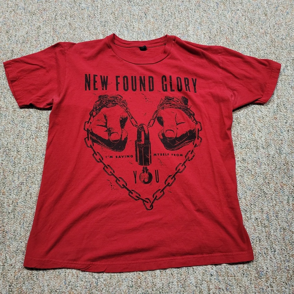 New‎ Found Glory Shirt Mens Large Red Saving Myself From You Punk Rock Concert